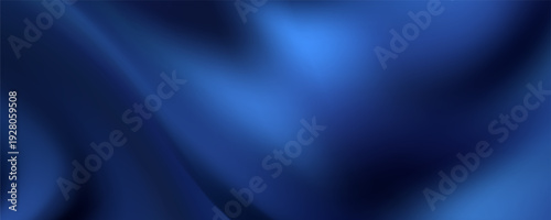 Luxurious fabric cloth with royal blue color, smooth surface and crumples. Vector realistic background texture, vintage silky material.poster