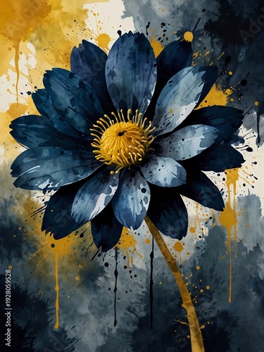 Pintura Floral Moderna en vertical: Estilo Acuarela