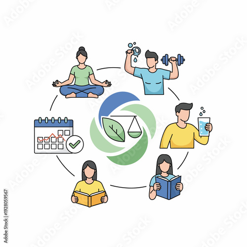 People Engaging in Healthy Lifestyle Activities.