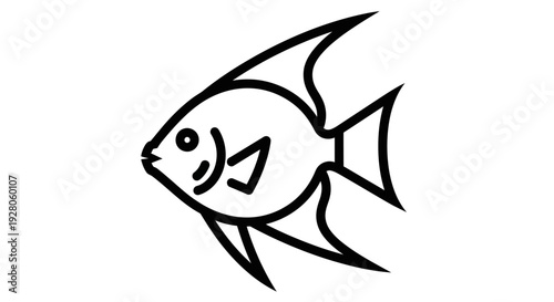 Fish Icon Black Line.