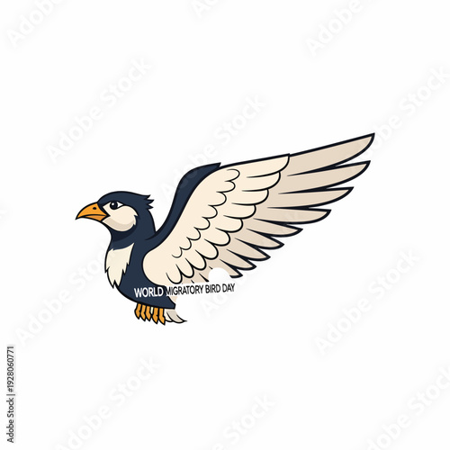 Illustration of a Bird in Flight.