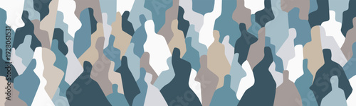 Crowd of people abstract multicolored silhouettes vector background
