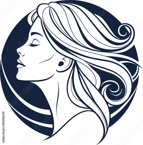 An woman with long hair