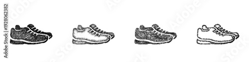 Sketch tennis shoes icon design set
