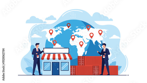 Man and woman making a donation by putting gold coins into a red box for a charity event or social support project in the community.