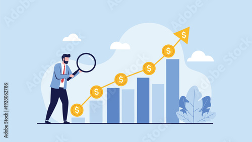 Man at a desk interacting with a friendly artificial intelligence robot on a laptop screen with various chat bubbles and tech icons.