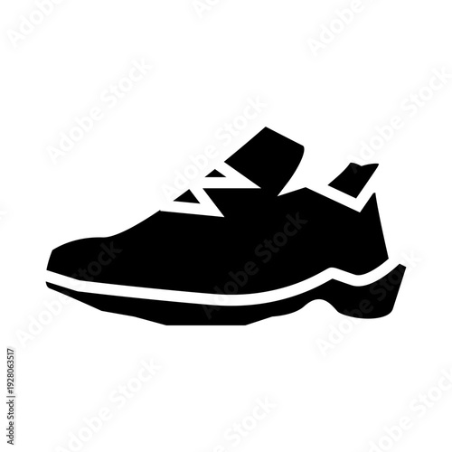 vector illustration of a walking shoes sport glyph icon