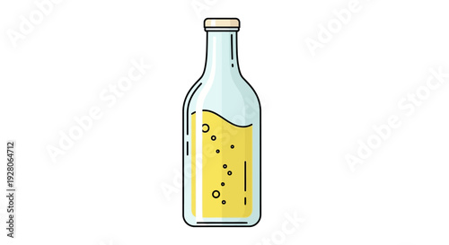 Glass Bottle with Liquid.