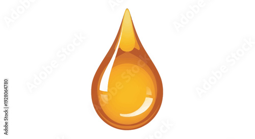 Golden Liquid Drop Closeup.