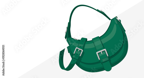 Green Leather Shoulder Bag.