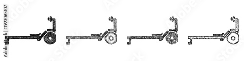 Sketch rowing machine icon design set