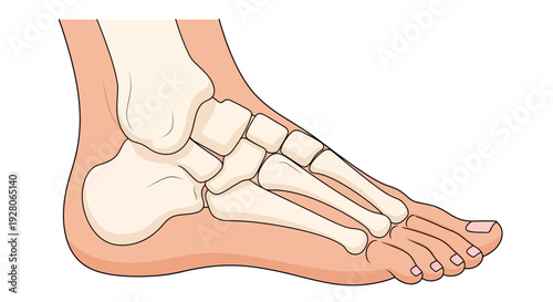 Human Foot Bone Anatomy.