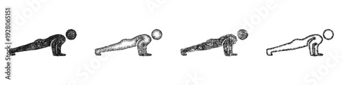 Sketch push up icon design set