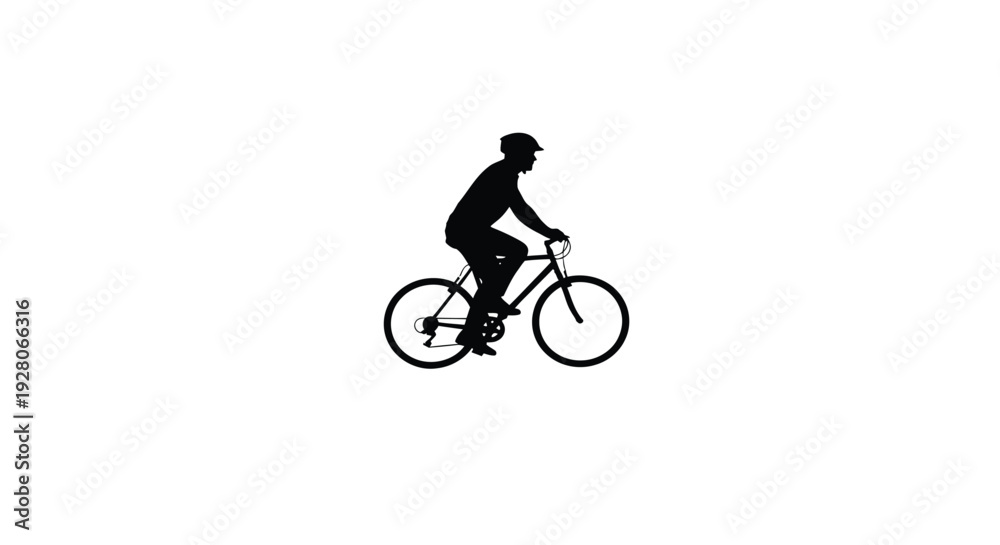 Obraz premium Silhouettes of cyclists riding bicycles in various poses and orientations