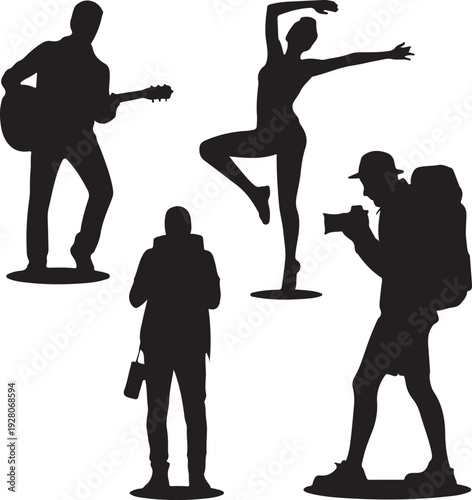 People and Family Silhouette Collection Vector Bundle – Outdoor Activities, Love, Fitness and Lifestyle Scenes