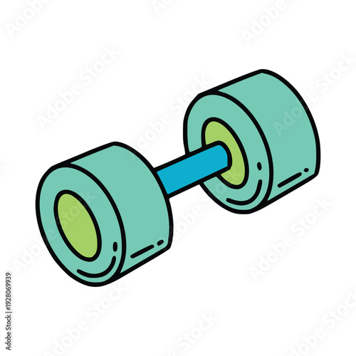 Dumbbell Fitness Workout Vector Doodle Illustration