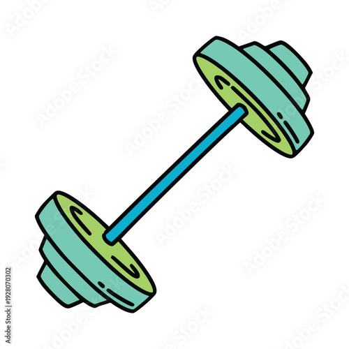 Doodle Barbell Fitness Workout Vector Illustration