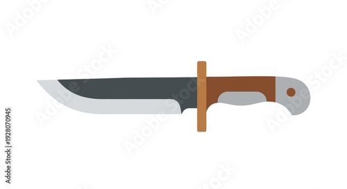 Knife with wooden handle.