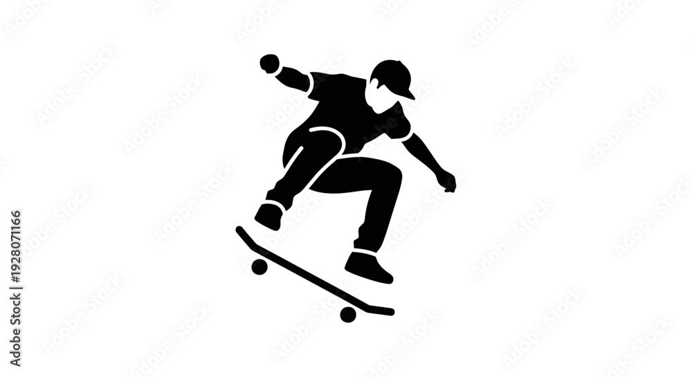 Fototapeta premium Man Riding Skateboard Tricks.