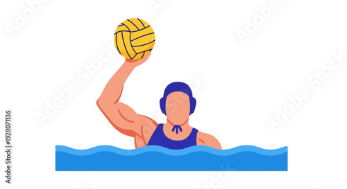 Man Playing Water Polo.