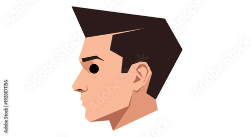 Man Profile Cartoon Portrait.