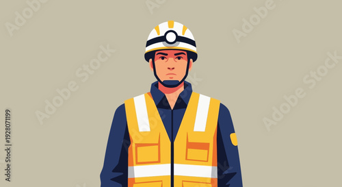 Man Wearing Safety Gear.