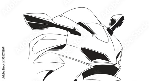 Motorcycle Front View Closeup.