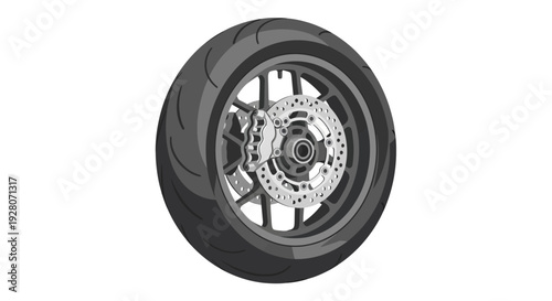 Motorcycle Wheel Closeup.