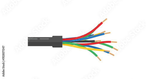 Multicolored Wire Cable Ends.