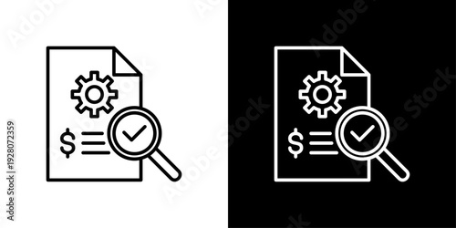 Audit Statements Icon Sheet Black And White