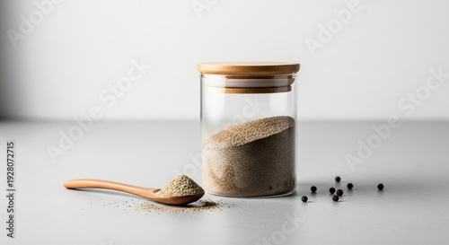 Wallpaper Mural Pepper Powder Minimalist Product Style Photography Highlighting Spice Storage Concept Torontodigital.ca