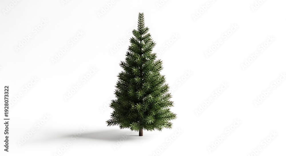 Obraz premium Artificial Christmas pine tree on clean white background