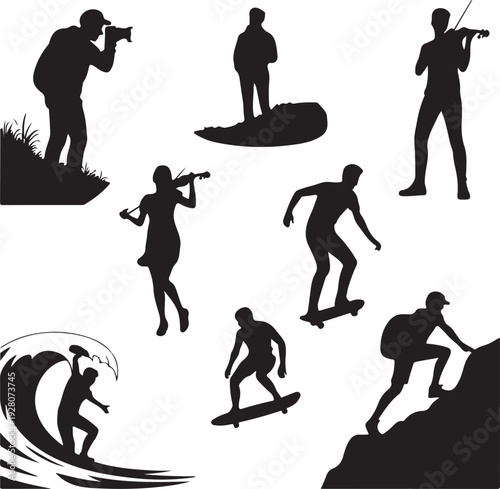 silhouettes of people