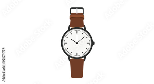 Brown Leather Wrist Watch.
