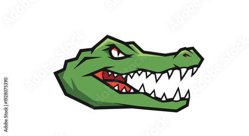 Cartoon Alligator Head Closeup.
