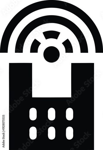 fingerprint scan reader silhouette vector illustration on transparent background