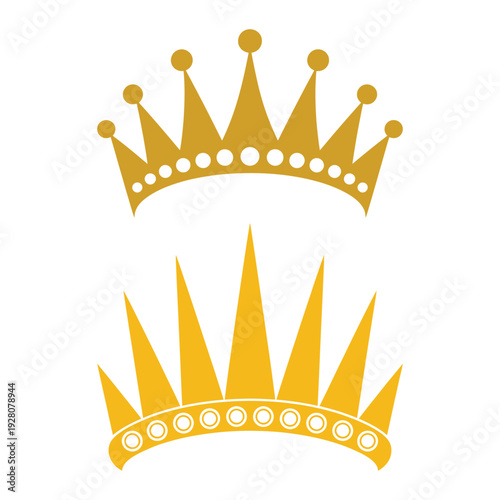 Golden Crowns on White Background illustration