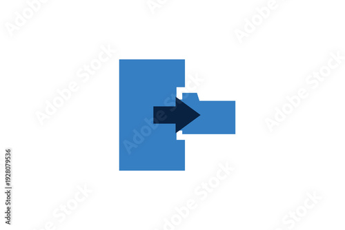 Horizontal arrow icon for digital data transfer, upload and download in 5G networks.