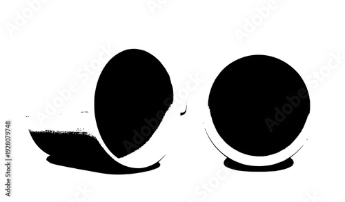 Top View and Perspective Mug Mockup Realistic Vector Template Editable Design on White Background