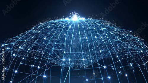 Dynamic Blue Light Waves Creating a Futuristic Atmosphere