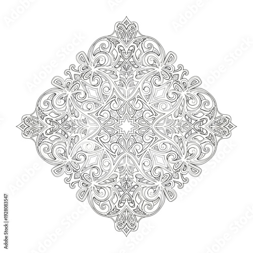 Wallpaper Mural A black and white drawing of a floral design Torontodigital.ca