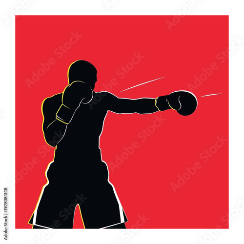 Wallpaper Mural A person in a fighting stance with boxing gloves Torontodigital.ca