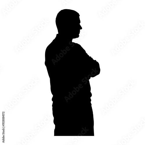 Wallpaper Mural A man in a black silhouette standing with his arms crossed Torontodigital.ca