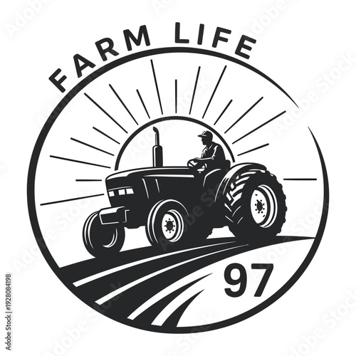 Wallpaper Mural A tractor driving through a sunny farm landscape Torontodigital.ca