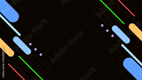 Modern Abstract Dark Background With Diagonal Minimalist Geometric Shapes Flat Colorful Design Vector. Good for Website Banners, Corporate Presentations, Branding, Posters, Social Media