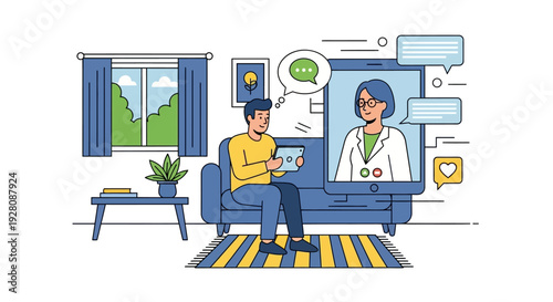 Doctor Consulting Patient Online Through Laptop.