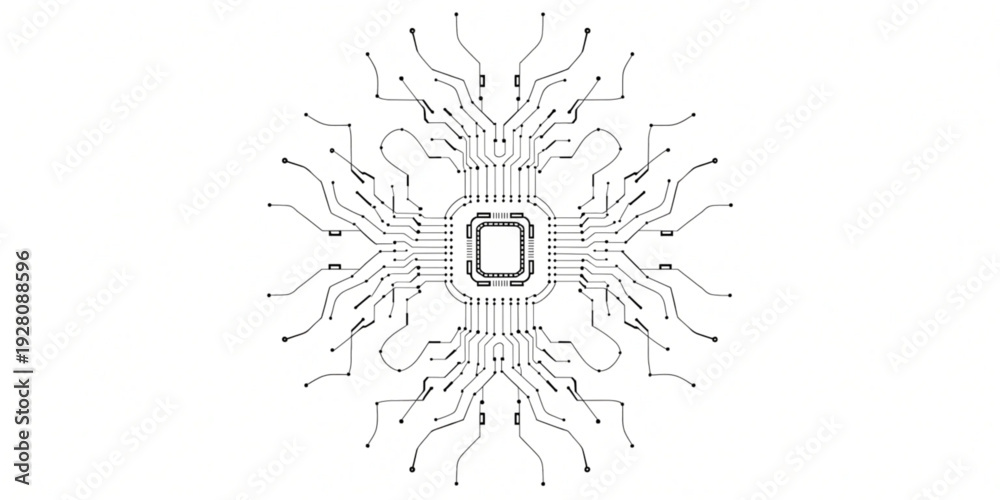 Obraz premium Advanced electronic network design reflecting intelligent systems and the core of digital communication architecture, symbolizing the future of data processing
