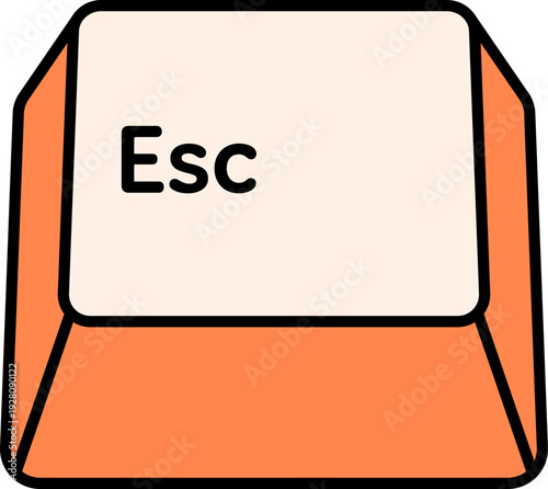 Simple Line Style Escape Key on Computer Keyboard Icon