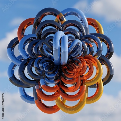 two rings on a blue background