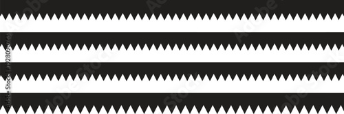 Modern black and white geometric pattern with zigzag design.